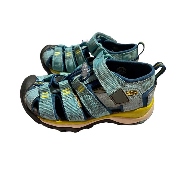 Toddler Keens Teal Blue and Yellow sandal waterproof shoes size 8 infant… - Picture 5 of 9